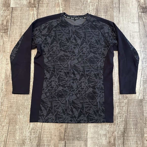 Mediheal Japanese Workman Crystal Long-Sleeve Shirt Black Gray Men's Size 3L - Picture 1 of 6